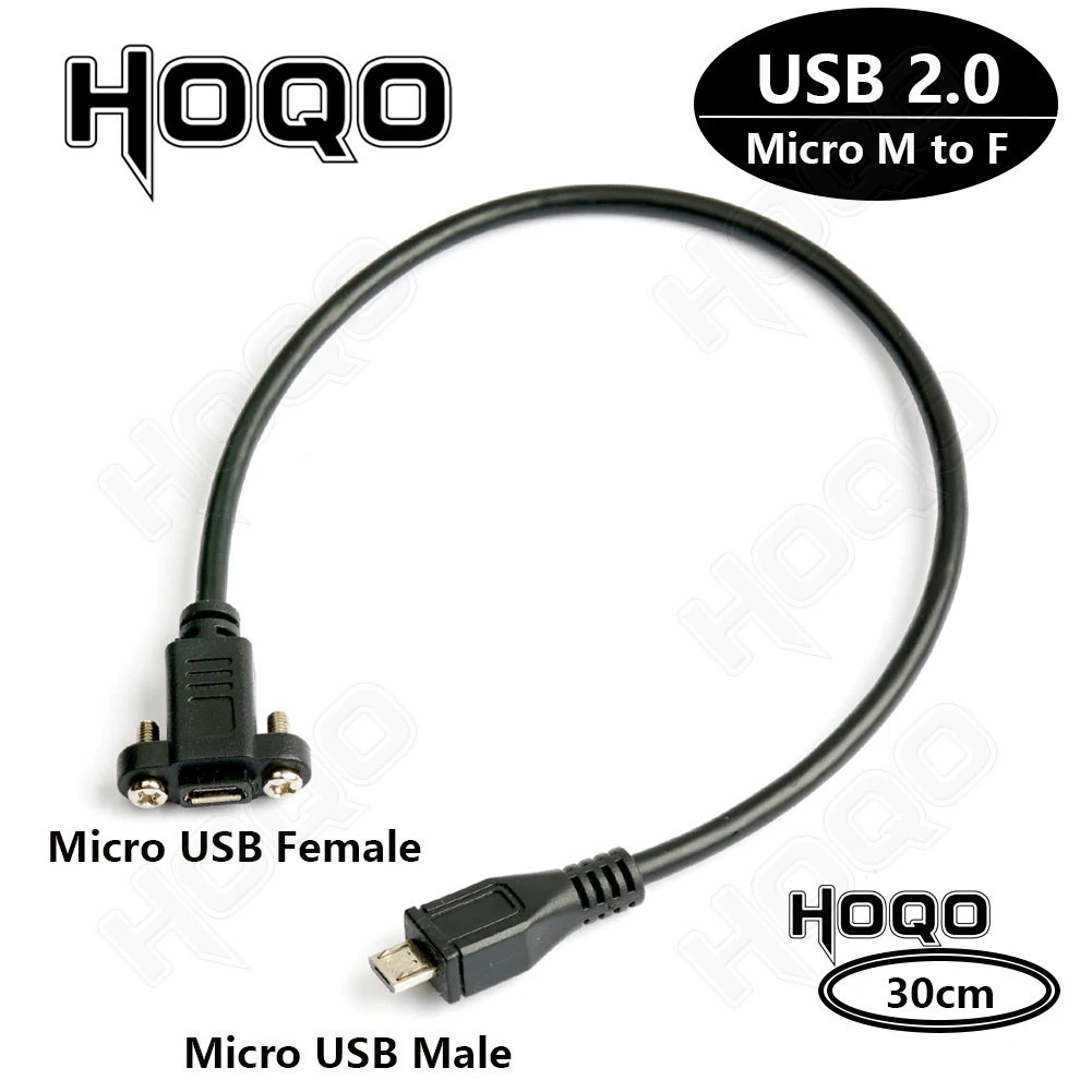micro usb разъем монтажный 1ft Micro USB 2 0 Штекерный к гнездовой удлинитель кабеля 17 мм с