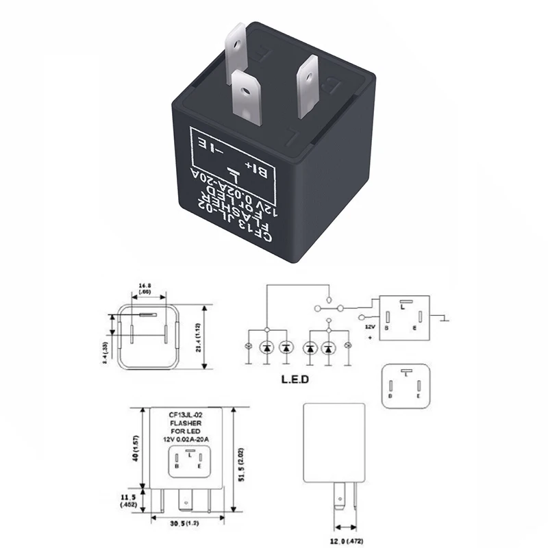 CF13 JL проблесковое реле Автомобильный светодиодный проблесковый сигнал 12 В