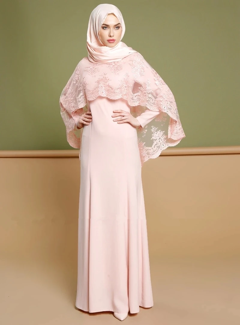 Мусульманское Модное Длинное платье из двух частей с вышивкой Eid Mubarak Robe Abayas для