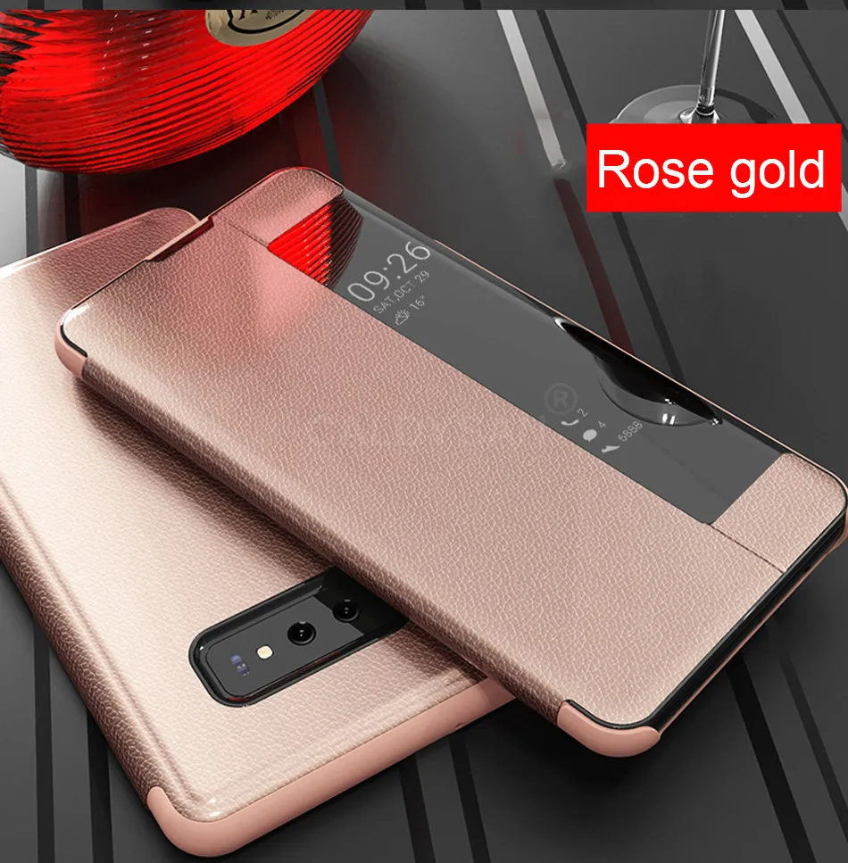 Роскошный кожаный флип-чехол для samsung Galaxy S9 S8 Plus, противоударный чехол для samsung S10 Plus S10e Smart View, чехол для телефона