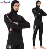 men 5mm scuba spearfishing thermal winter warm hunting wetsuit hooded under water swiming surfing kayaking equipment diving suit