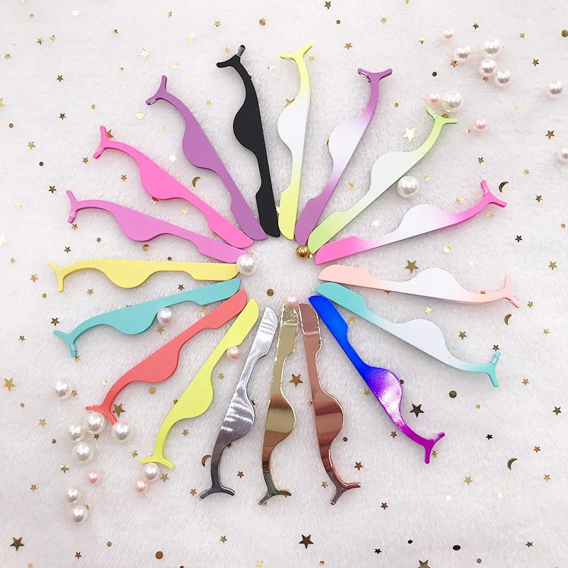 Оптовая продажа разноцветные пинцеты для ресниц 20/шт принимаются индивидуальные