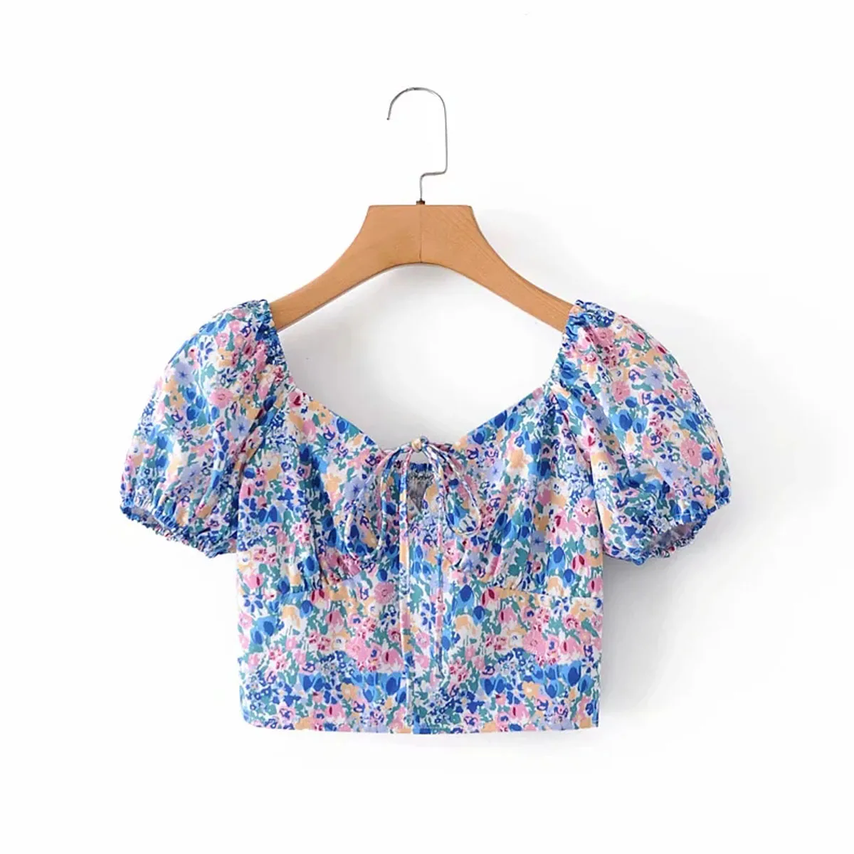 

Sexy Off the Shoulder Polyester Short Sleeve Crop Length Blouses DLSY491