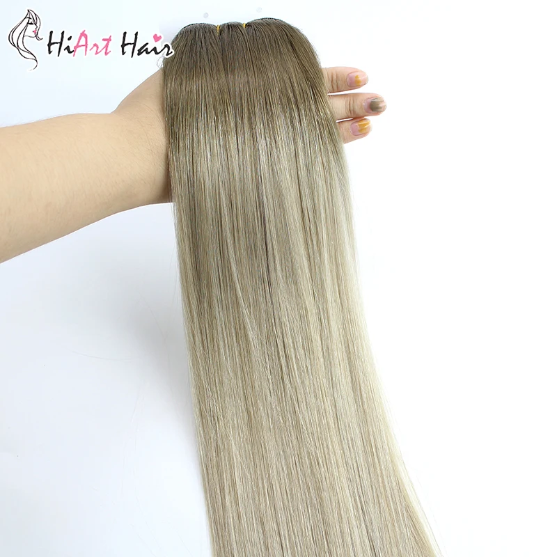 HiArt 100 г/шт. пряди для наращивания, натуральные человеческие волосы remy для салона, прямые волосы для наращивания, 1" 20" 22"