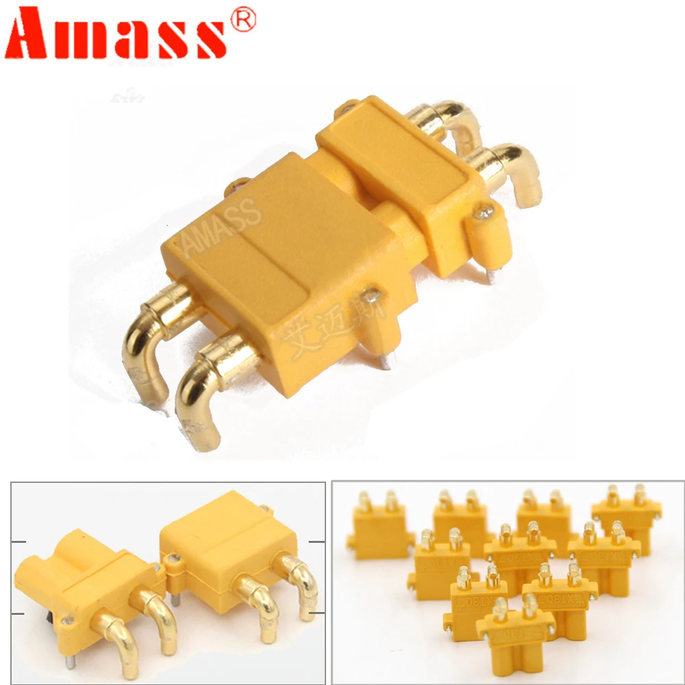 10 шт. Amass XT30PW ESC моторная плата штекер банан Золотой XT30 Модернизированный