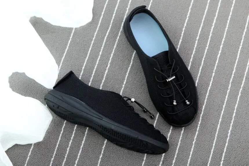 Удобная обувь среднего возраста с широкой деформированной подошвой Обувь