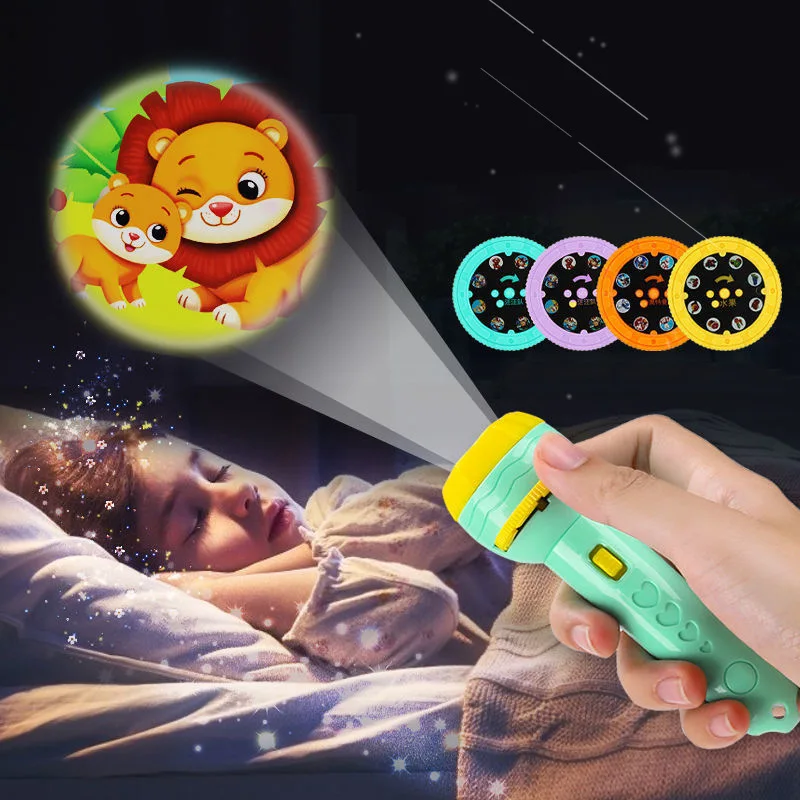 Kids Flashlight Storybook Torch HD Animation Cartoon Early Educational Toy Handed Projector Learning Machine Toys For Children | Игрушки и