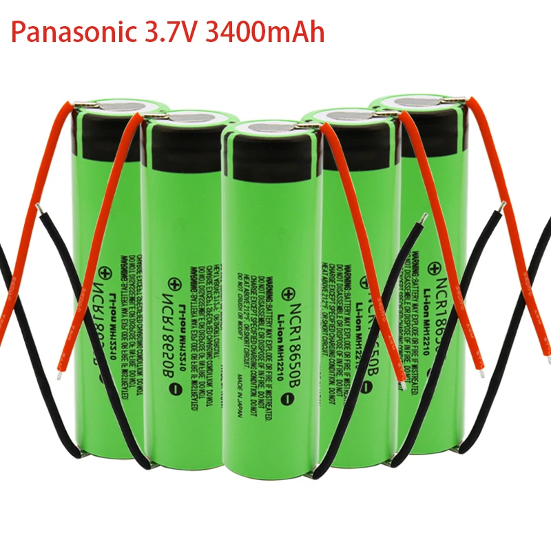 Литиевая аккумуляторная батарея Panasonic 18650b 3 7 в 3400 мАч подходит для светодиодных
