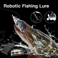 robotic fishing lure electric wobbler multi jointed 4 segments 14cm auto swimming swimbait usb rechargeable led light bass pike