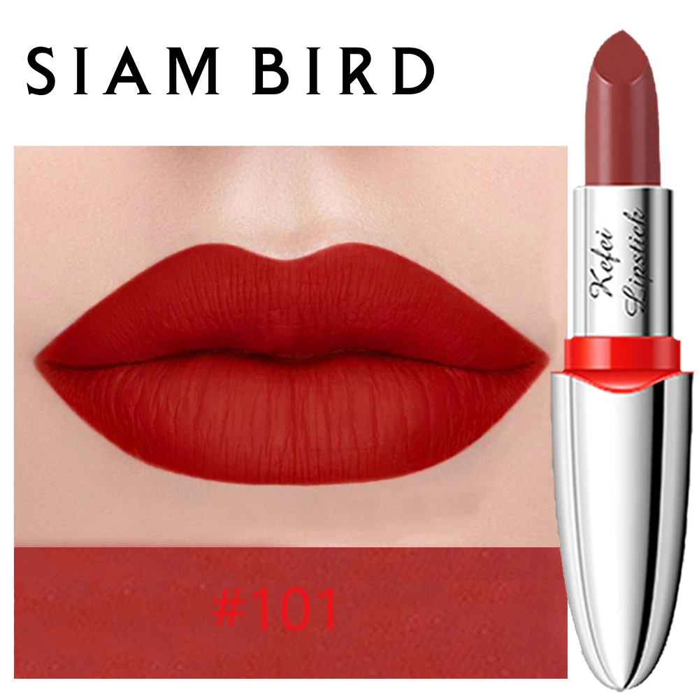 Матовая помада Siambird, стойкая для макияжа, красная Рубиновая Роза, губная помада, водостойкая, пигмент, корейская косметика, блеск для губ - Цвет: 101