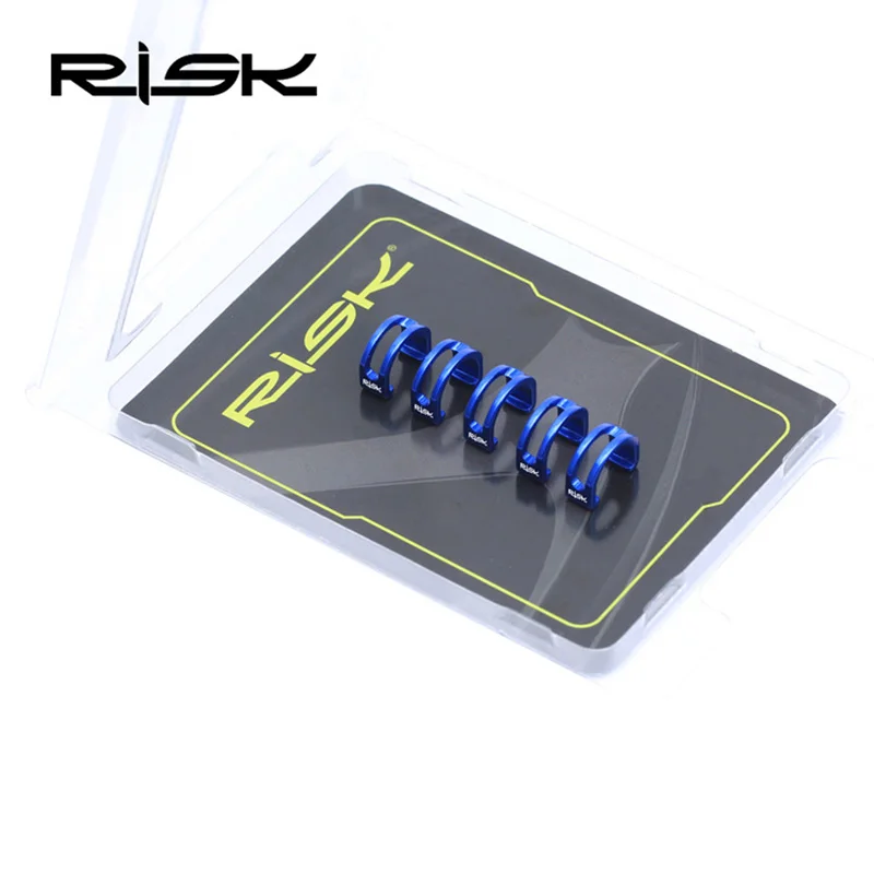 Blue RISK 5 шт. велосипедный кабель корпус направляющая C зажимы Универсальный MTB дорожный велосипед стойки Кабельные направляющие зажим полые алюминиевые C Пряжки зажимы - Цвет: Blue