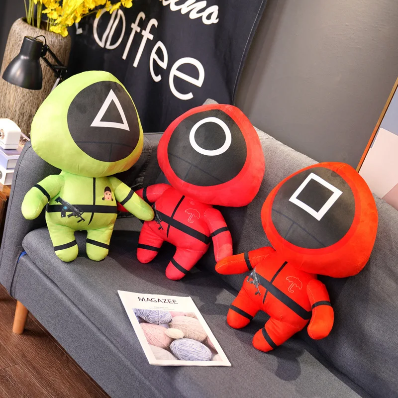 

20/30/50cm Popular TV Game Dolls Squid Game Plush Toys 3 Colors Stuffed Soft Peluche Pillow Hot Toy for Kids Boys Christmas Gift