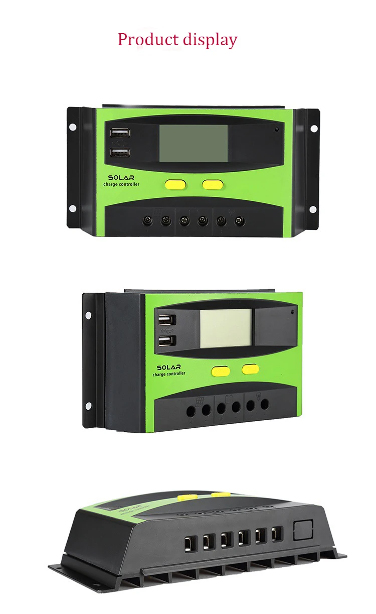 PWM контроллер солнечной энергии 20A 30A 40A 50A 60A 12v 24V 48V электрический ток Дисплей свет лампа с напряжением тока контроллер заряда