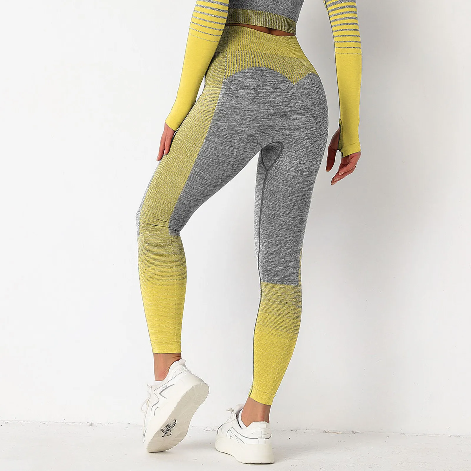 

Solid color stitching stripes Leggings Push Up Leggins Sport Women Fitness Running Yoga Pants Energy Trousers Gym Girl Fashion