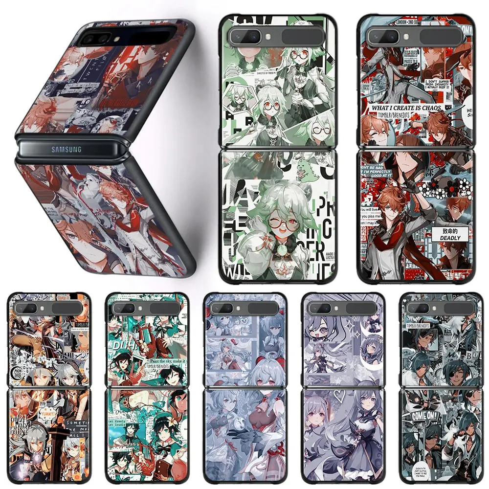 

Hot Anime Genshin Impact Phone Case For Samsung Galaxy Z Flip3 5G Hard PC Fundas For Samsung Z Flip 3 5G z Flip Capa