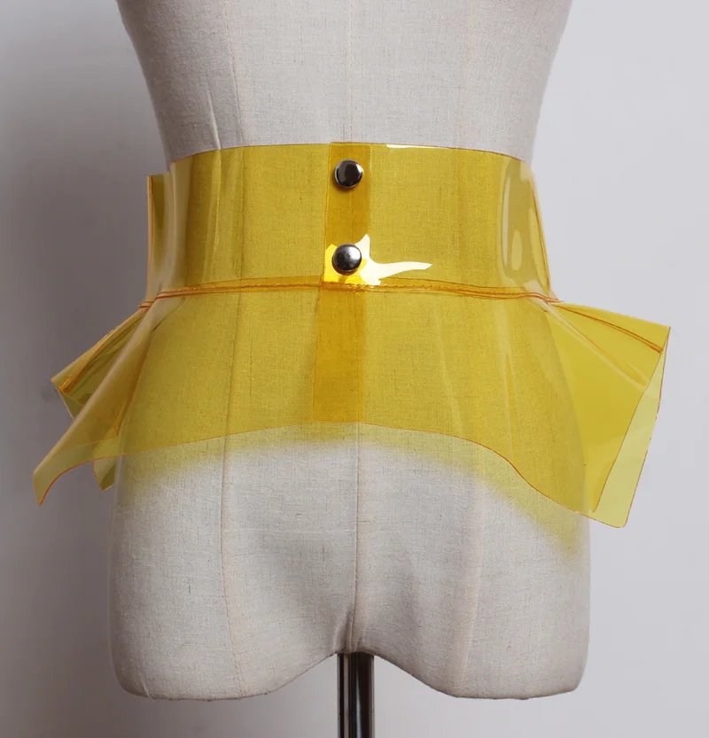 Summer New Fashion and Trends In The PVC Plastic Transparent Girdle Female Wide Trim T-shirt Shirts Belt Width Harajuku Belts