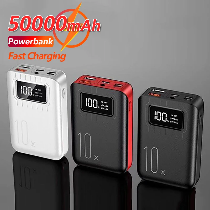 

50000mAh Mini Power Bank Digital Display Portable Outdoor Charger with LED 2USB External Charger for IPhone Samsung Xiaomi mi