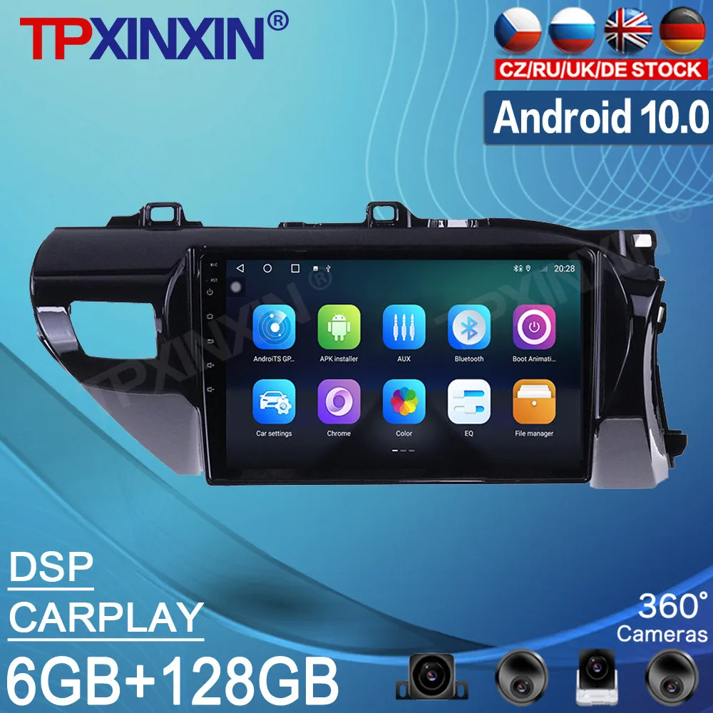 

Android 10 128G For Toyota Hilux RHD 2015 2016 2017 2018 2019 Car DVD Tape Radio Recorder Video Player GPS Multimedia Head Unit