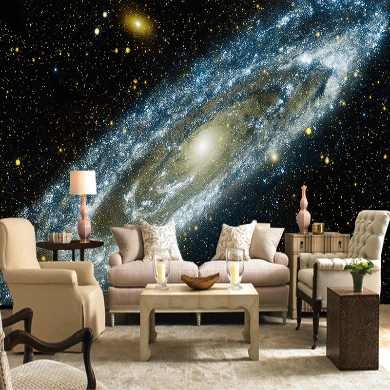 

Custom Any Size 3D Wall Mural Wallpaper Starry Nebula Ceiling Murals Living Room Sofa Bedroom Backdrop Wallpaper Painting