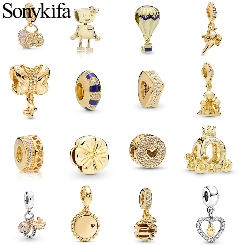 Оригинальные брендовые аксессуары 2 шт. колье браслет золотого цвета с подвеской