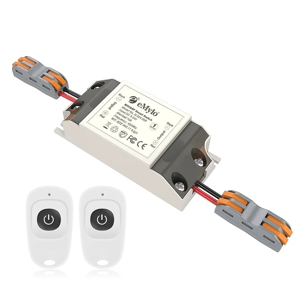 

433Mhz Smart WiFi&RF Light Switch 5-36V 1 Channel Wireless Remote Control Relay Module Switch Alexa/Google Home Assistant/IFTTT