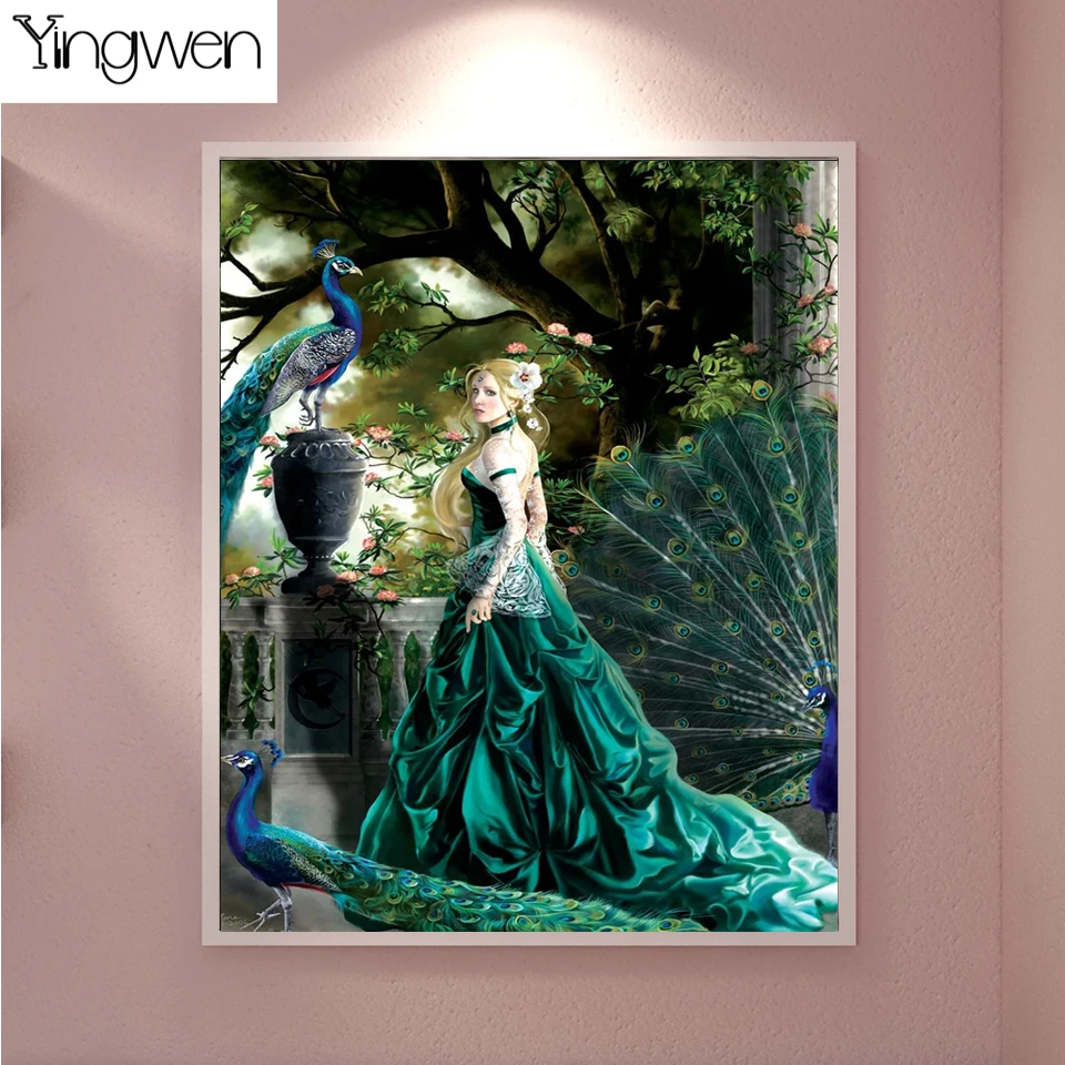 Алмазная вышивка Павлин 5D сделай сам алмазная полностью квадратная круглая