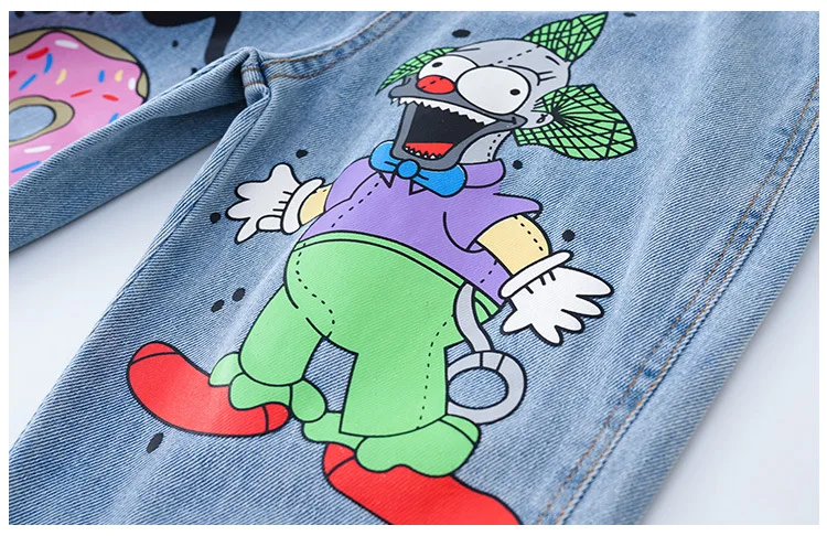 

Kids Girls Cartoon Overalls 10 12 girl Jeans 2020 Autumn Fashion Casual Teenage Girls Pants