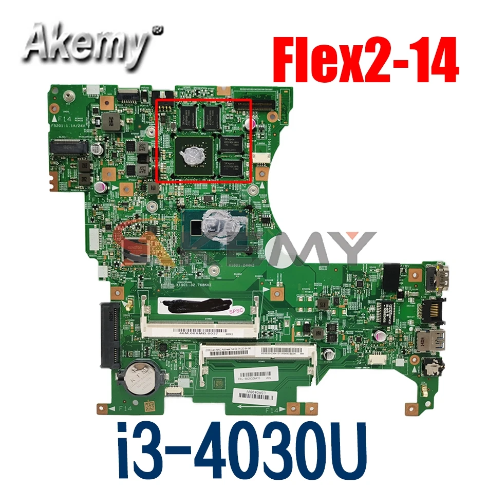 

For lenovo 13281-1 448.00X01.0011 for FLEX 2-14 laptop motherboard with GT820M-2GB GPU I3-4030/4010 CPU DDR3L 100% Mainboard