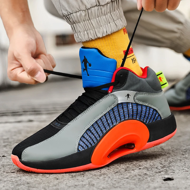 

2021 New Lightweight Shock Absorption Men Basketball Shoes Non-slip Wear-resistant Basketball Sports Shoes Outdoor Sneakers Men