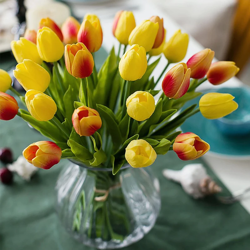 1 шт. PU Искусственные цветы тюльпаны как настоящие искусственные для свадьбы