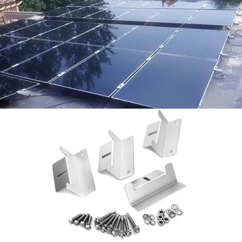 

Set Of 4 Solar Panel Z Style Aluminum Brackets Nuts Bolts And Washers For Mounting On Motorhomes Caravans
