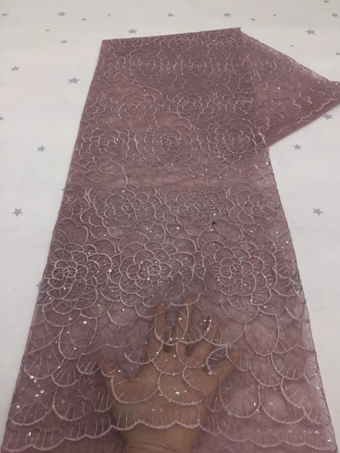 

African tulle Lace Fabric With Sequins Onion 2021 latest Latest Fabric High Quality Mesh cord Lace for Dress Cheap Sales