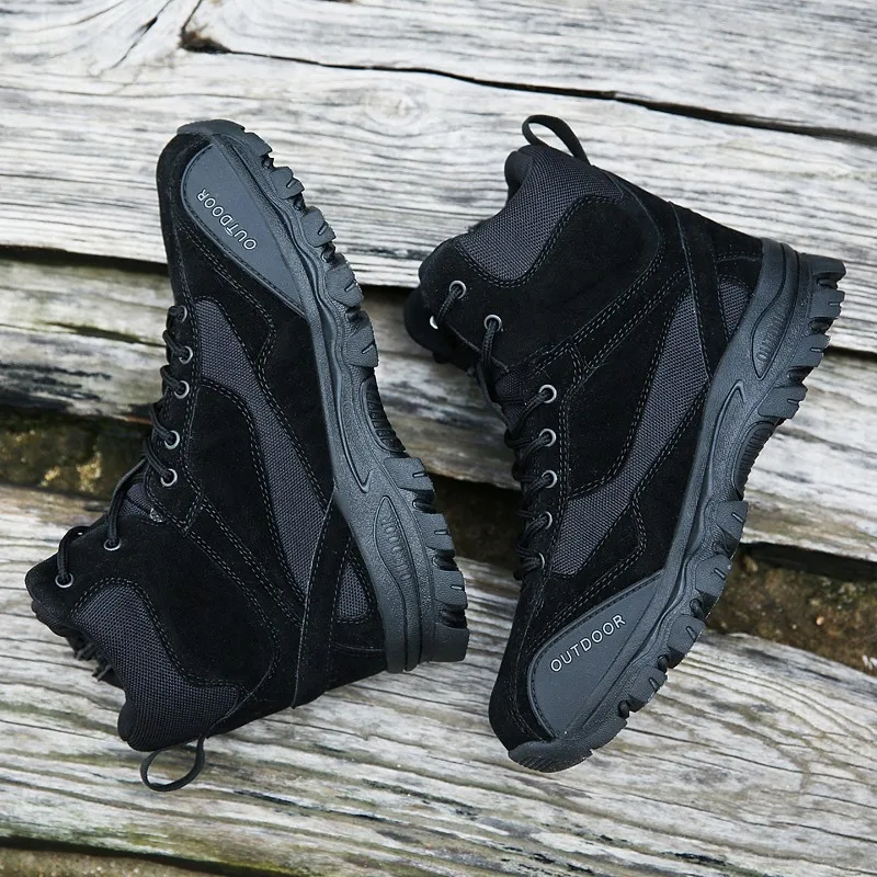 

2020 New Men Boots Ankle Rubber Military Combat Boots Men Sneakers Casual Shoes Outdoor Work Safety Boots