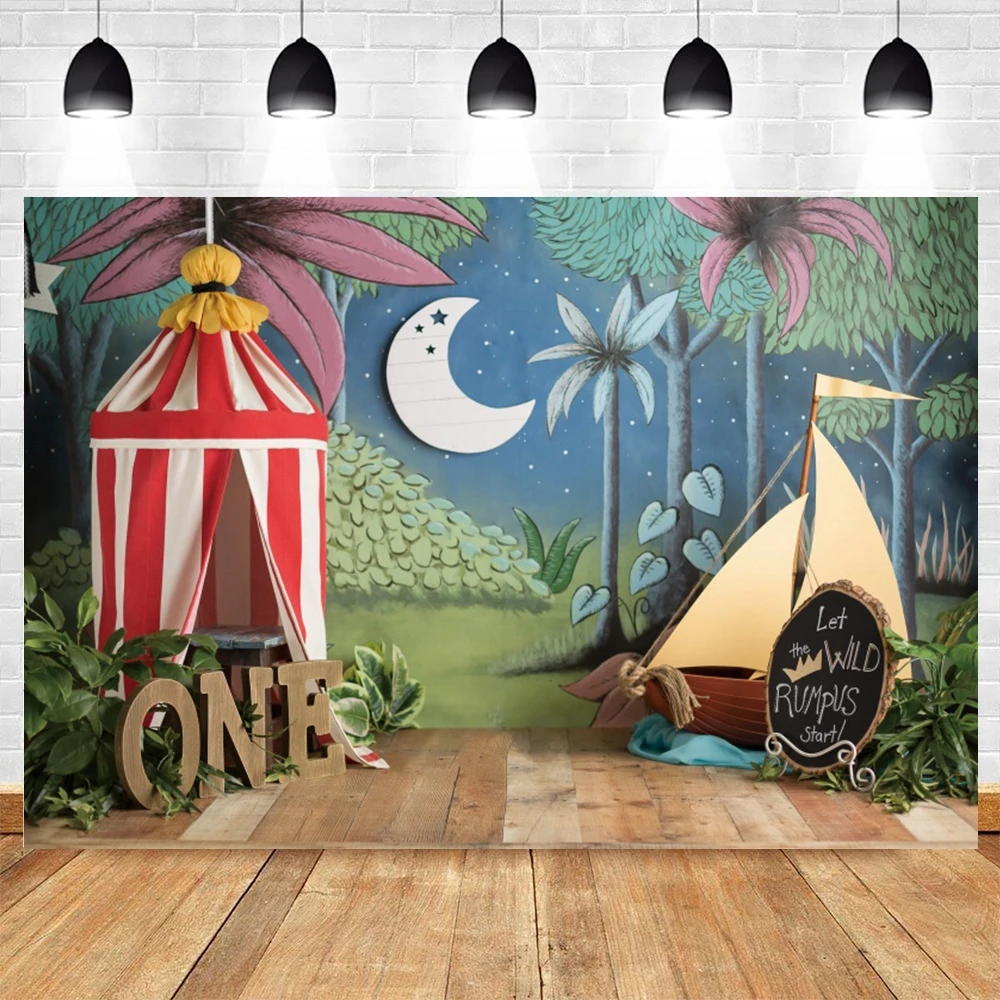

Wild One Photo Backdrop Circus Baby Birthday Party Banner For Photo Studio Props Photographic Background Baby Shower Photophone