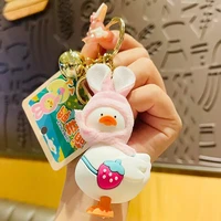original creative sprout duck doll bag pendant exquisite lovely car key chain cartoon birthday gift accessories