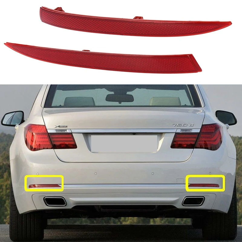 

63147342950 63147342949 for BMW 7 Series G11 G12 2016-2021 Car Rear Right+Left Bumper Reflector Lens Light Red