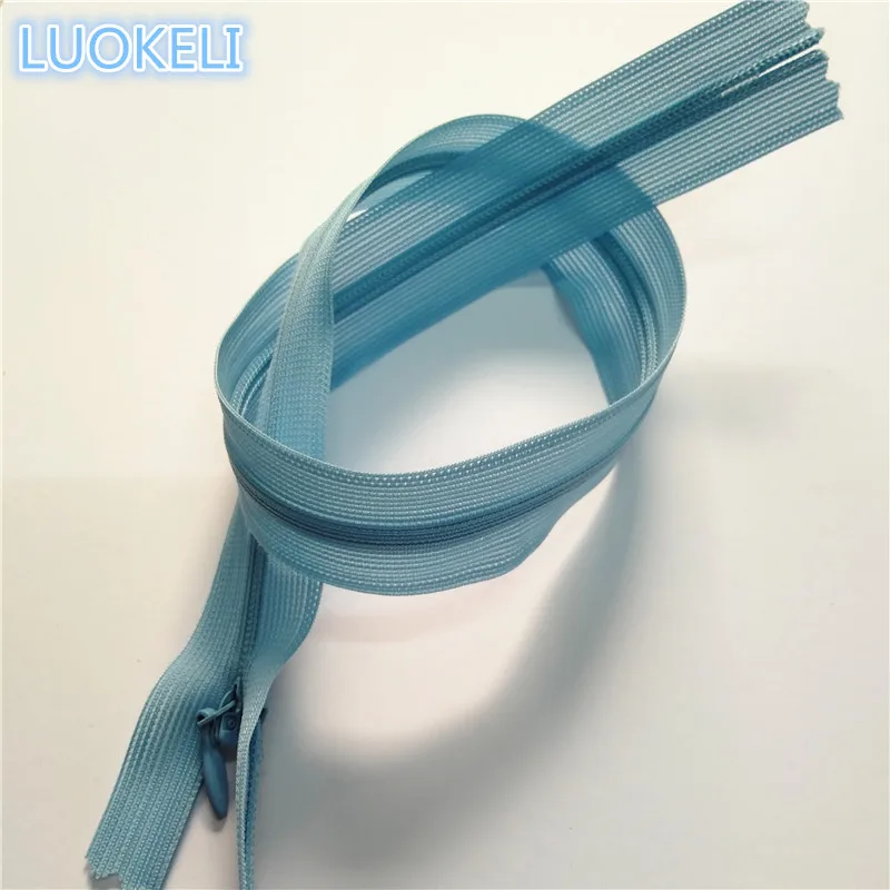 Light Blue 30 см(12 дюймов) 10 штук 3# шелк скрытая молния пользовательский процесс шитья многоцветная опционально - Цвет: Light Blue