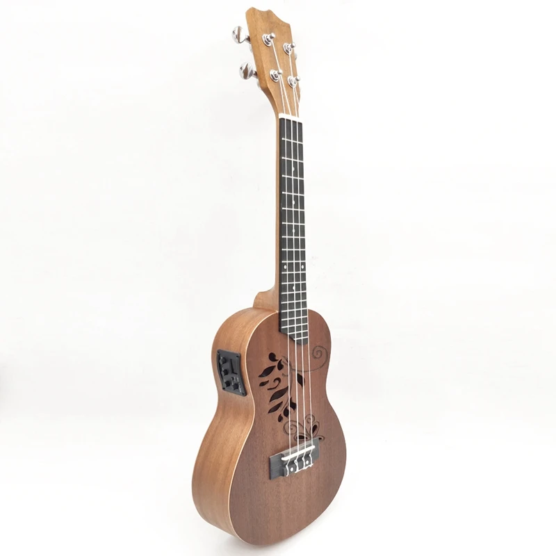 

24 Inch Electric Ukulele Concert Electroacoustic Ukulele Guitar with Built-in EQ Pickup