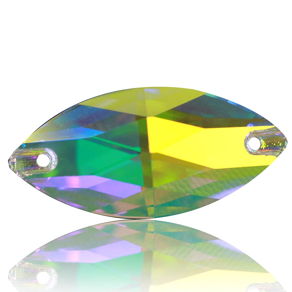 Разноцветные камни в форме конского глаза сшитые вручную с плоским основанием