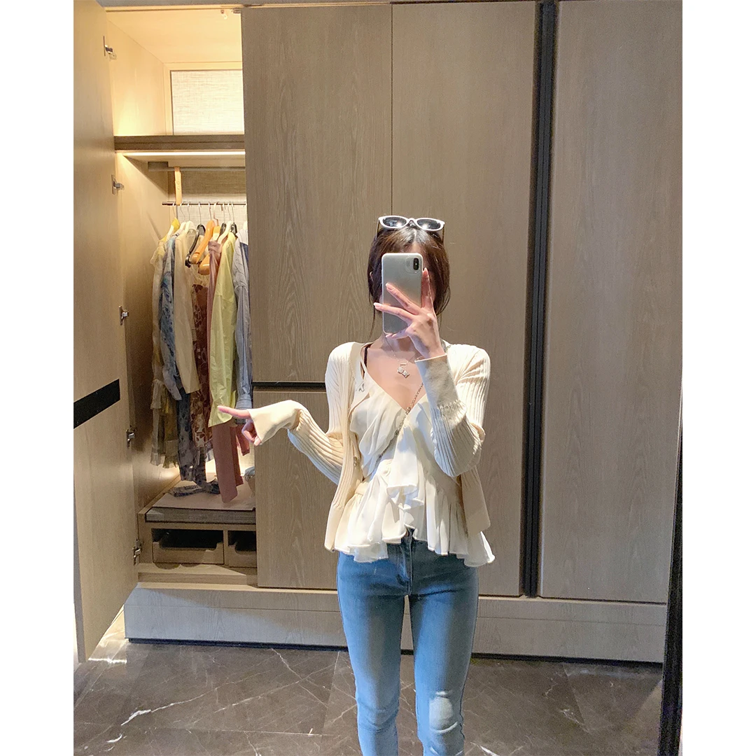 

2021 summer women tanks chiffon blouse tops 8895#