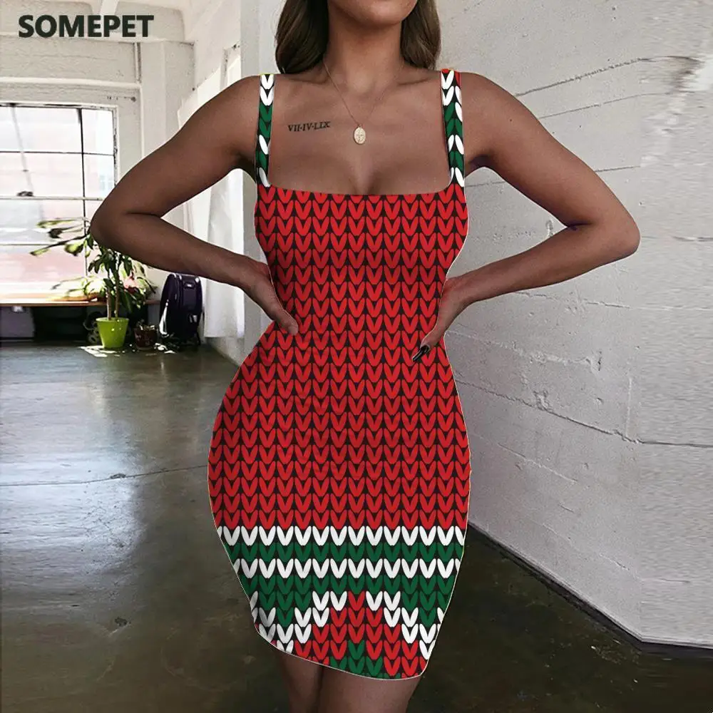 Рождественские платья женский сарафан в виде снежинок сексуальное платье с