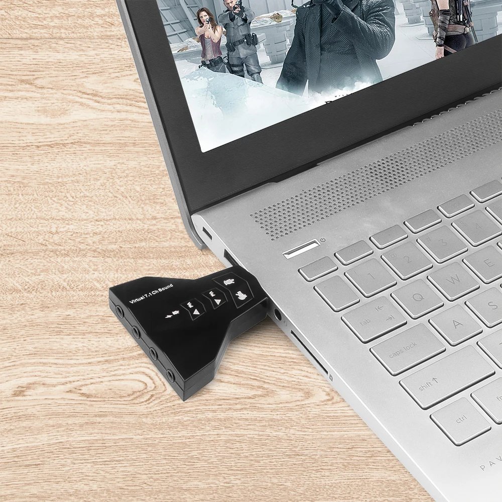 Внешний канал 7 1 USB 3D Звуковая карта аудиоадаптер для ноутбука ПК Macbook Dual Virtual 2 0