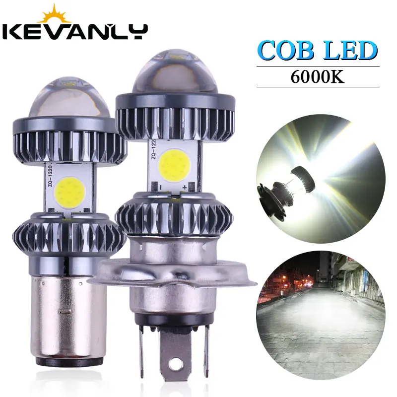 1 шт. 12 80V фара мотоцикла H4 светодиодный BA20D Высокая яркость COB Привет короче