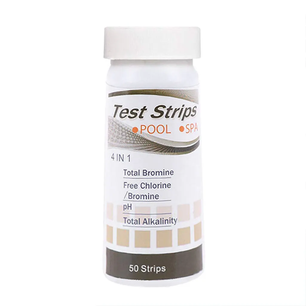 

1 Box/50 Pcs Pool Water Test Strip 4 In 1 Pool SPA Chlorine PH Bromine Total Alkalinity Test Paper