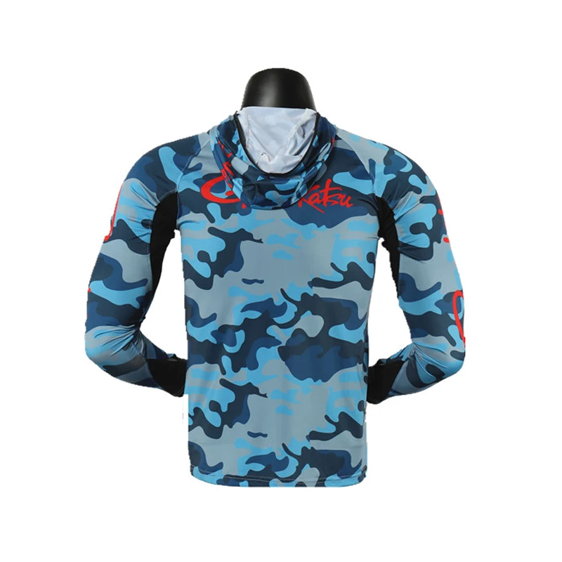 

Summer New Gamma Katz ice silk cold fishing shirt long-sleeved sweat-absorbent thin style smooth quick-drying sunscreen suit