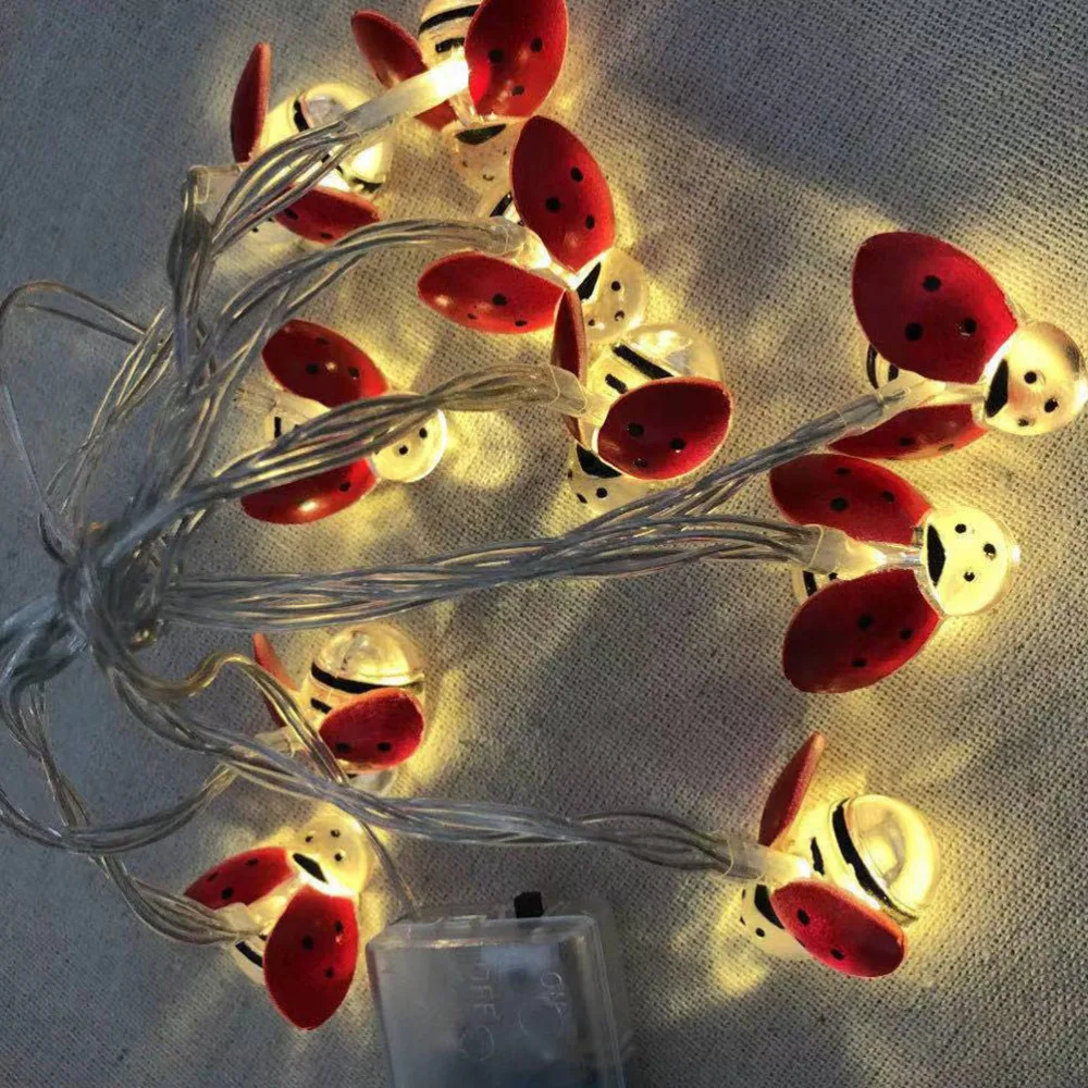 

1Set Painted Insect Christmas String Lights Decorative Insect Shape LED Lights