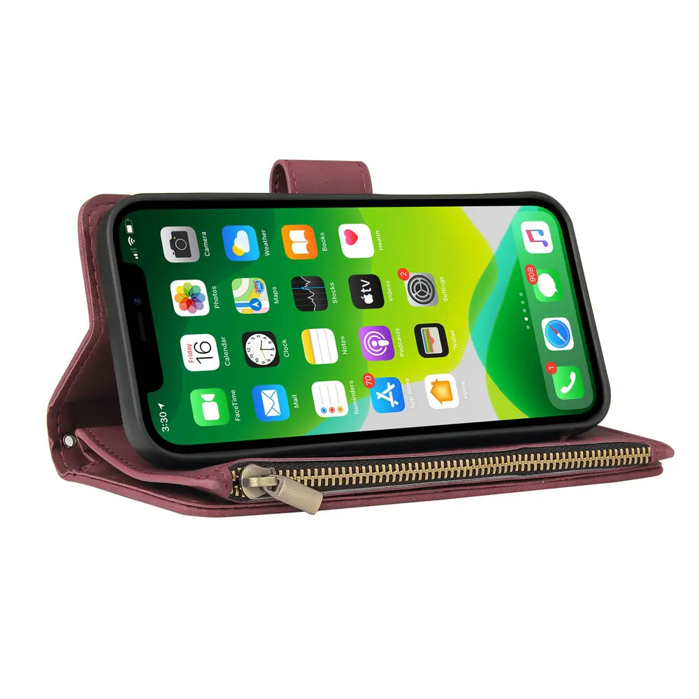 

Multifunction Leather Wallet Zipper for iPhone 13 5G 2021 Case iPhone13 Mini Flip Cover Shell for iPhone 13 Pro Max Case Coque