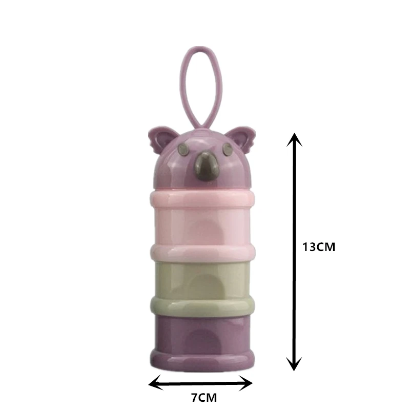 3 layer Koala Style Portable Baby Food Storage Box Essential Cereal Cartoon Milk Powder Boxes Toddle Kids Formula Container | Мать и