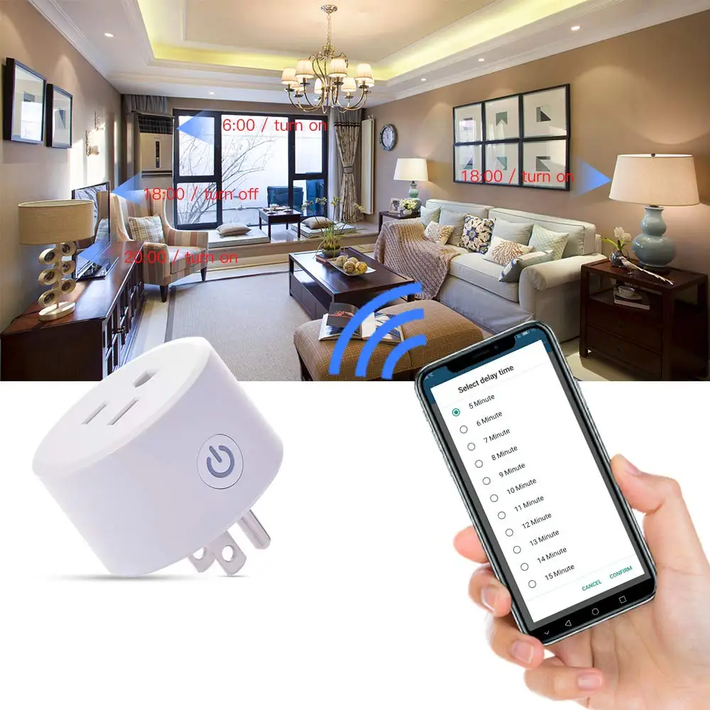 Умная розетка Dohome с Wi Fi работает Apple HomeKit (iOS12 или +)Alexa/Google Assistant таймер не требуется