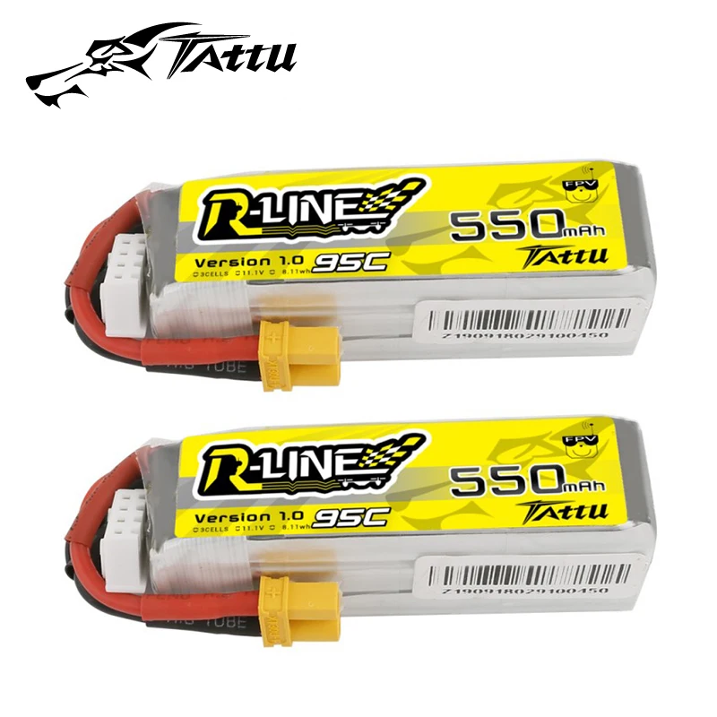 Аккумулятор Tattu R Line 95C 550 мАч 11 1 В/7 4 В 2S1P/3S1P Lipo с разъемом XT30 для радиоуправляемого